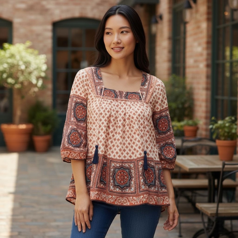 Knox Rose Bohemian Peasant Top